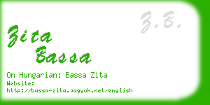 zita bassa business card